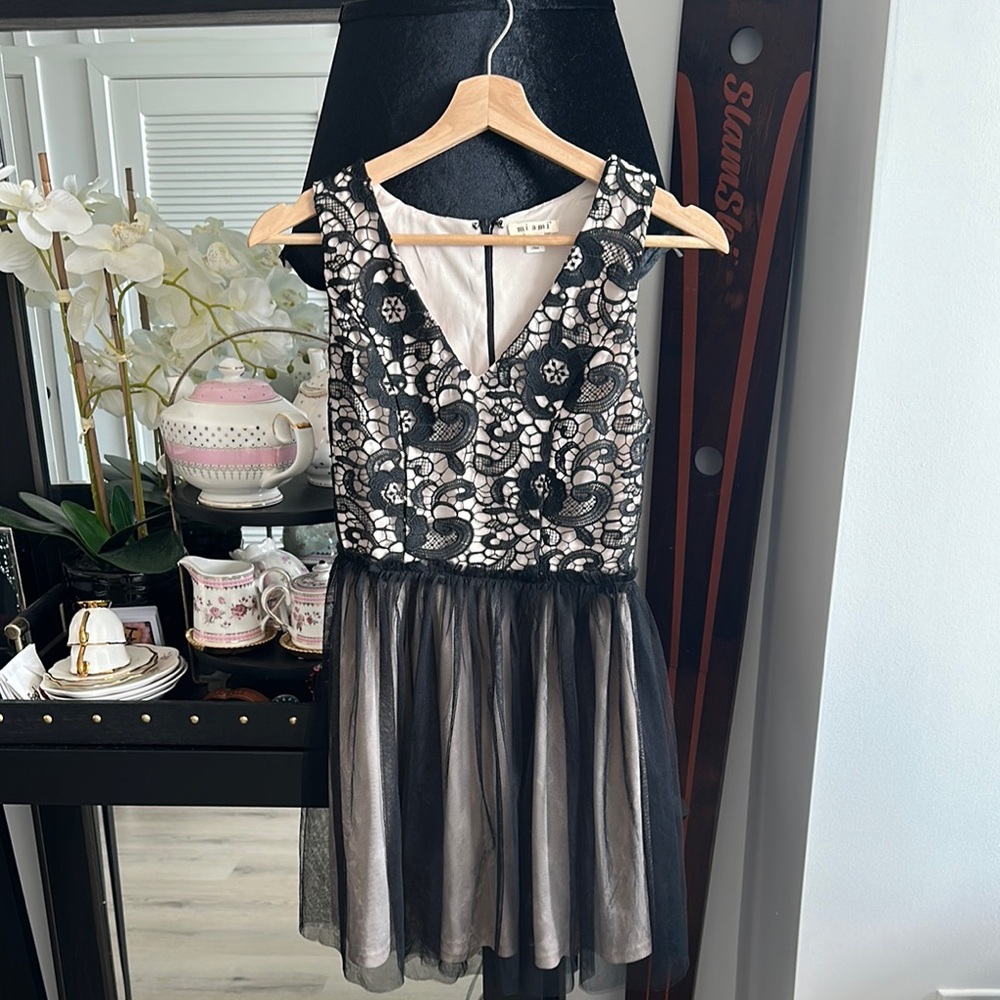 Black and White Lace Dress